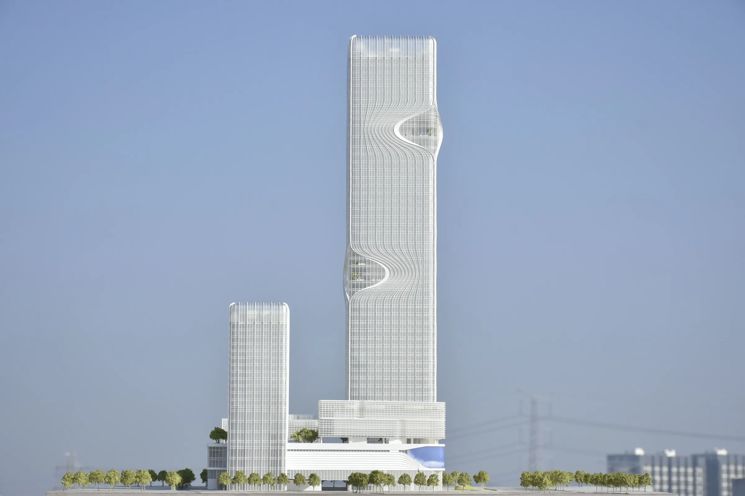 RMJM Pingshan OCT 1:300 architectural scale model by JYD Models