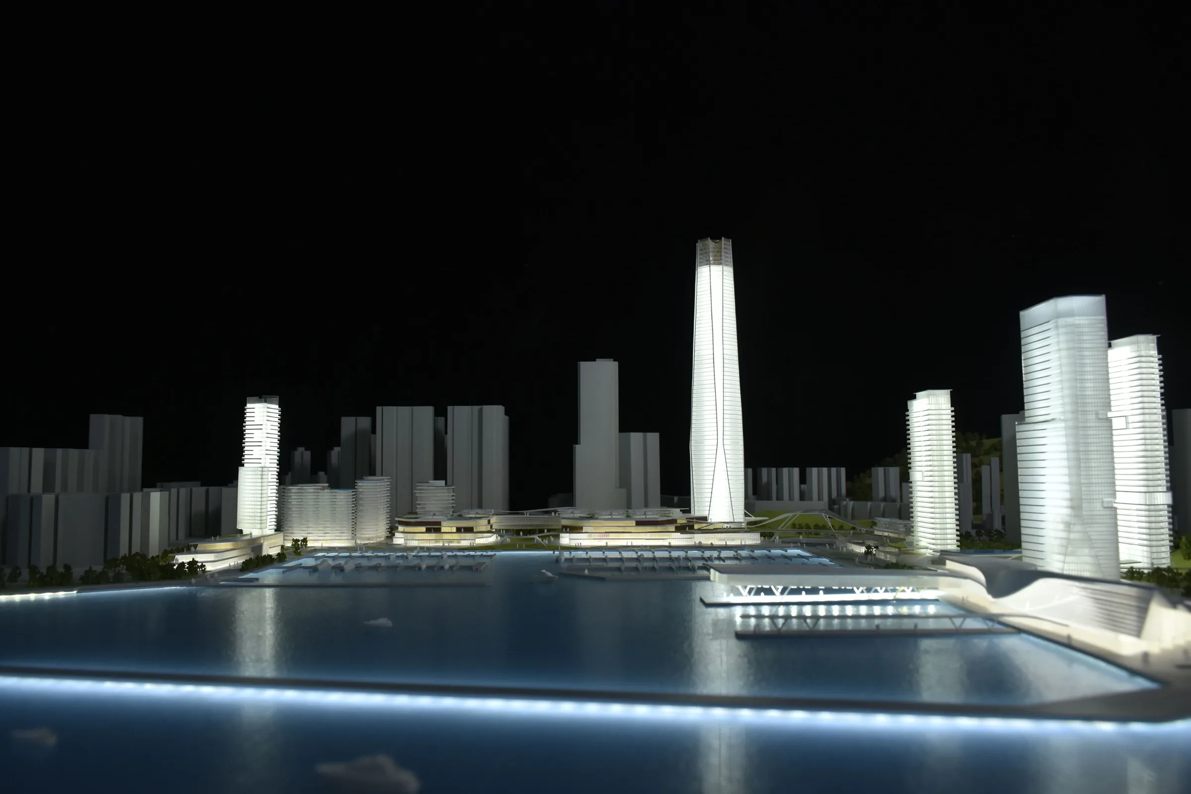 Aecom Zhuhai Jiuzhou Port 1:1000 architectural scale model by JYD Models