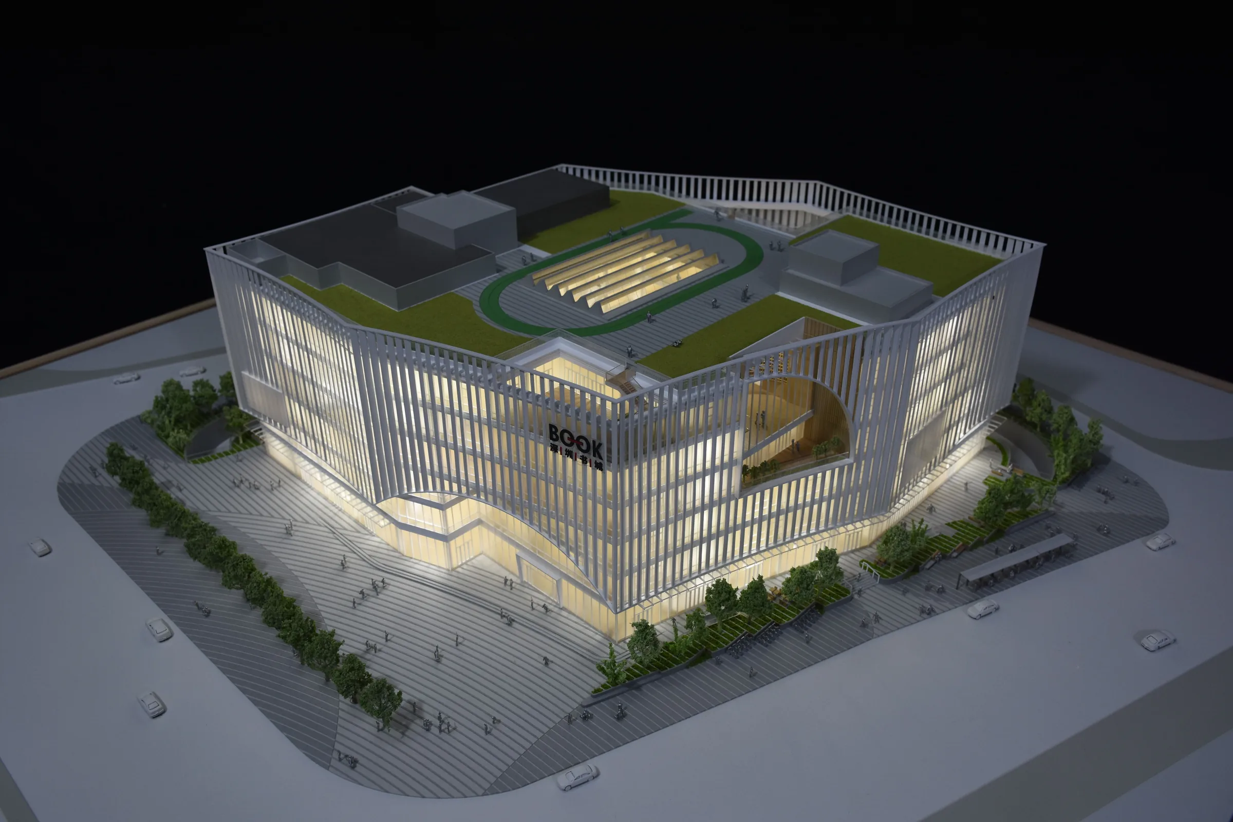 Huichuang Longhua Library 1:200 architectural scale model by JYD Models