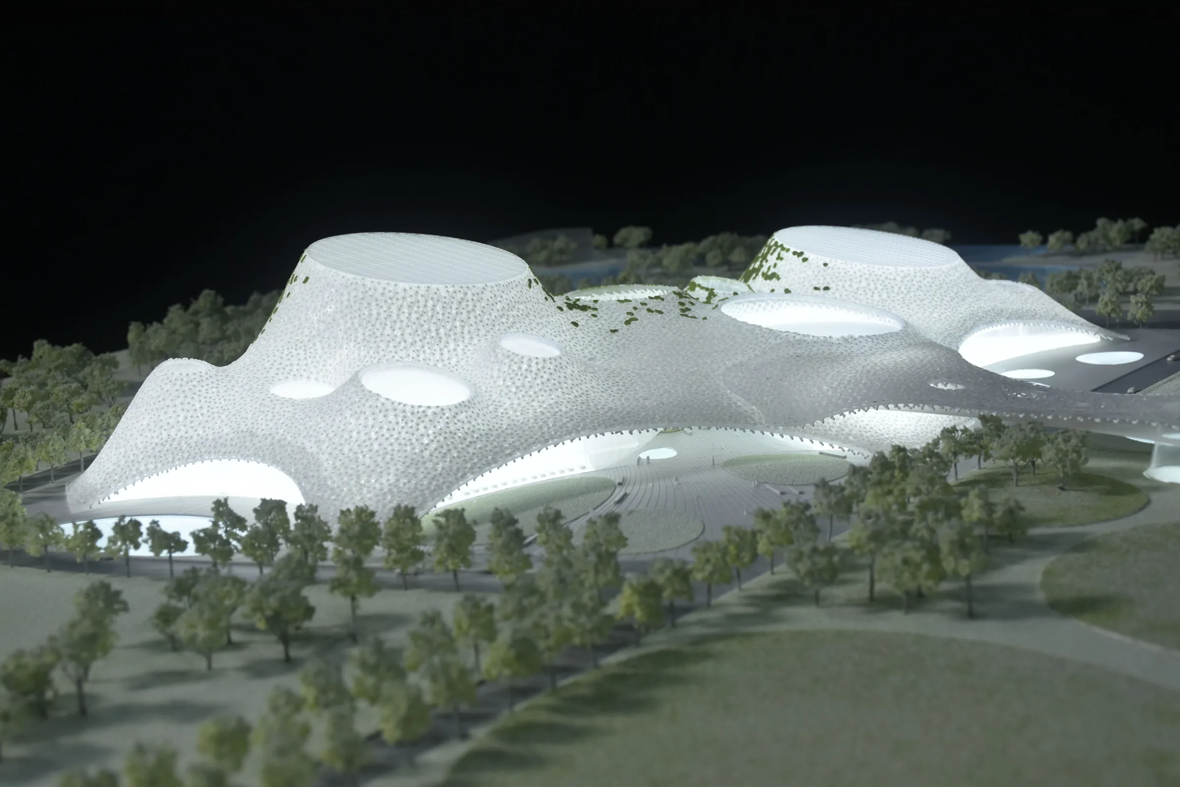 Kengo Kuma Shenzhen Ocean Pavilion 1:500 architectural scale model by JYD Models