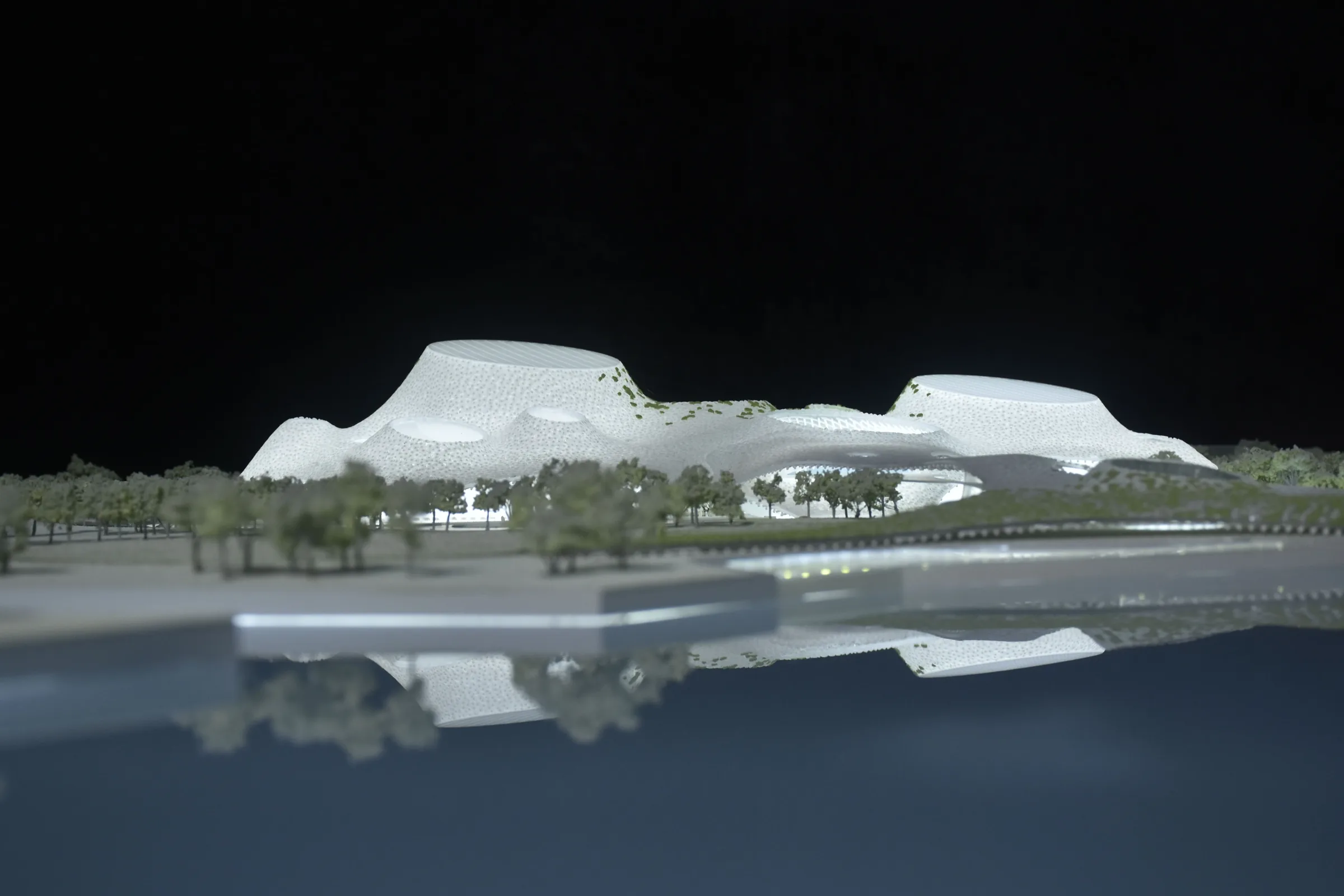Kengo Kuma Shenzhen Ocean Pavilion 1:500 architectural scale model by JYD Models