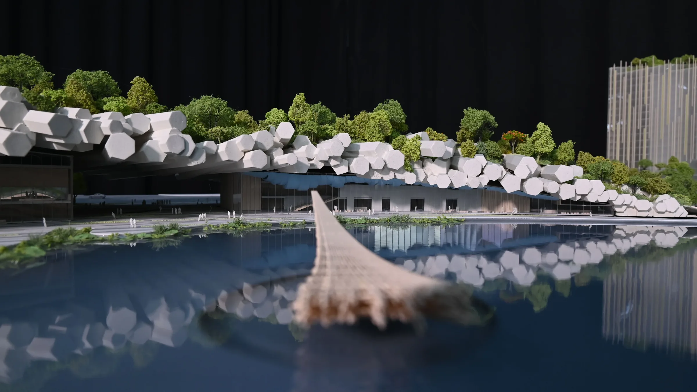 Kengo Kuma Xiangshan People's Square 1:300 architectural scale model by JYD Models