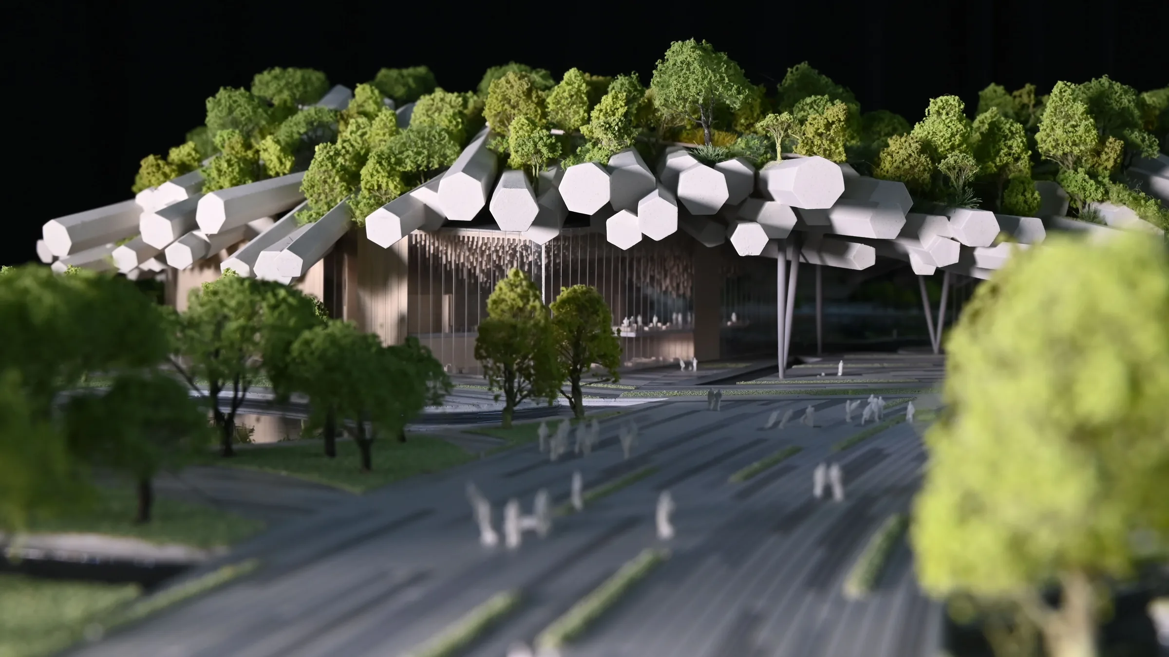 Kengo Kuma Xiangshan People's Square 1:300 architectural scale model by JYD Models