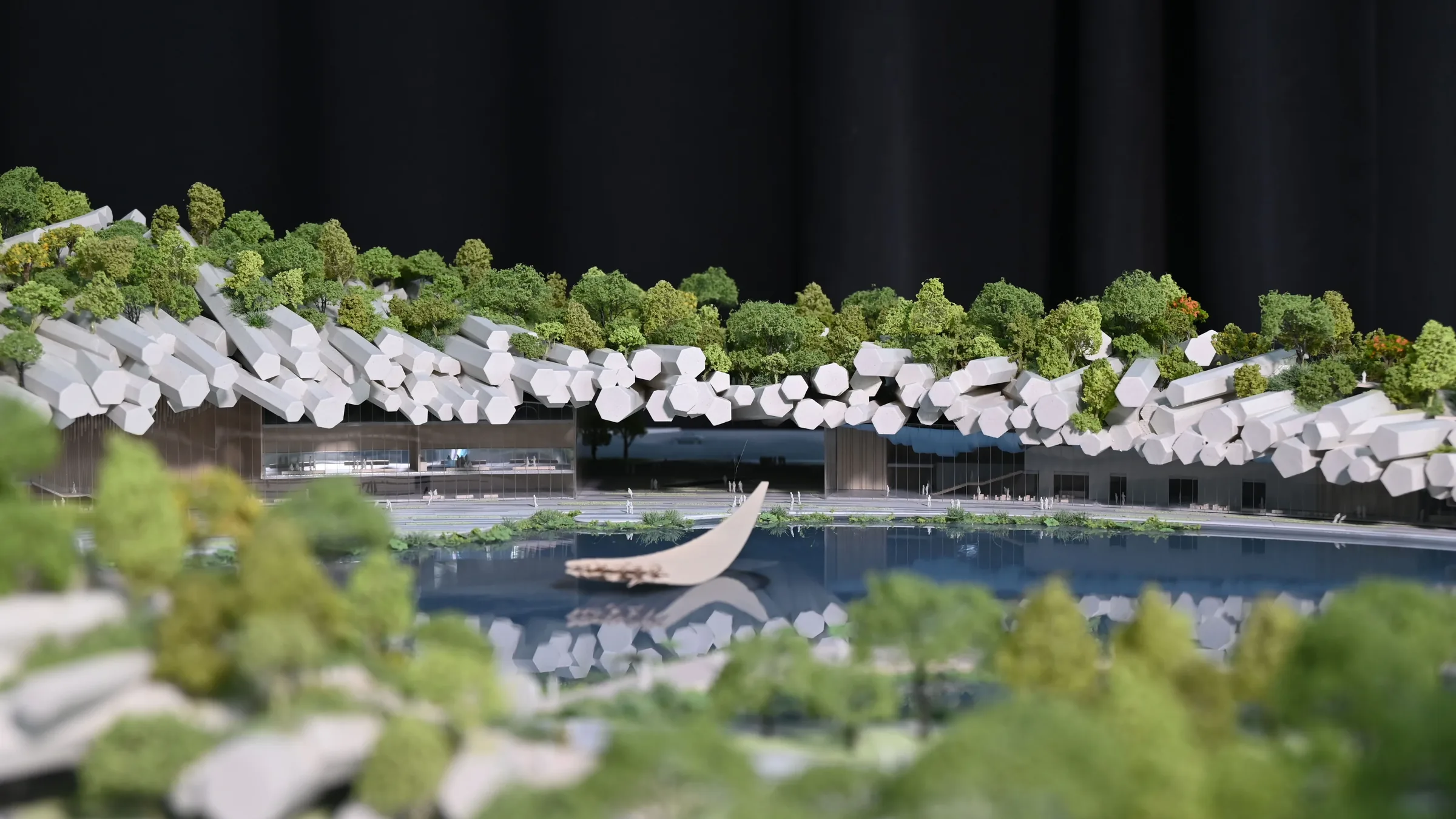 Kengo Kuma Xiangshan People's Square 1:300 architectural scale model by JYD Models