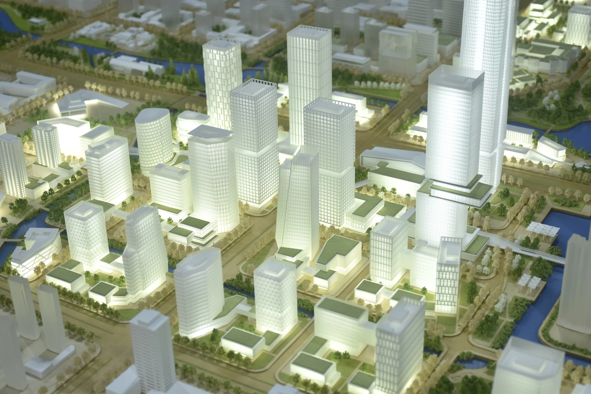 Aecom Hangzhou CBD 1:1100 architectural scale model by JYD Models